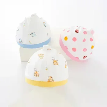 Товары для матери и младенца Детская шапочка из чистого хлопка для новорожденных Однослойная шапочка для защиты головы для младенцев
