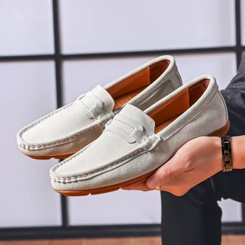 Plus размер 38-47 натуральная кожа мужская повседневная обувь люксовый бренд мужские мокасины скольжение на водительской обуви платье обувь человек бесплатная доставка