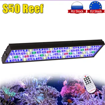 PopBloom-Marine Aquarium Светодиодный светильник, лампа для морского аквариума, полный спектр для рифовых кораллов, SPS, резервуар LPS, 60-80 см