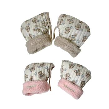 Детские перчатки для самоката Мультяшный узор Теплые варежки для 3-10T Мальчики Девочки Ветрозащитные перчатки для езды на велосипеде 1560