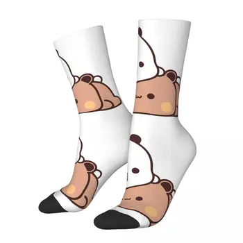 Хип-хоп Ретро Медведь И Панда Сумасшедшие Мужские компрессионные носки Унисекс Молоко и мокко Bubu Dudu Harajuku Бесшовный печатный носок для экипажа