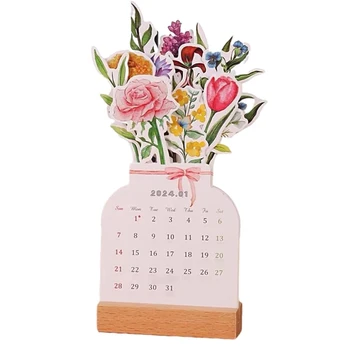 креативный цветочный настольный календарь в форме вазы календарь планировщик подарок для друга, одноклассника, коллеги