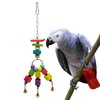1 шт. Малые и средние принадлежности для попугаев Игрушки для птиц Цветные деревянные струны для укуса Игрушки для укусов