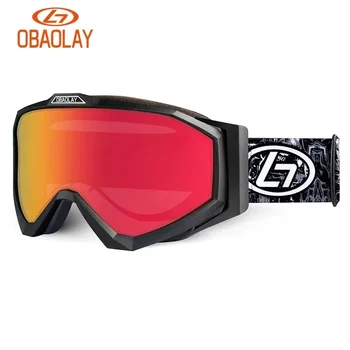 OBAOLAY На открытом воздухе Спорт Сноуборд Очки Снегоход Очки Антизапотевающие UV400 Линзы Лыжные солнцезащитные очки Женские лыжные очки