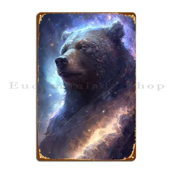 Космический Медведь Металлические Знаки Дизайн Гараж Украшение Бар Стена Табличка Жестяной Знак Плакат