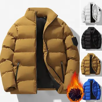 Пары Хлопковое пальто Мужское толстое зимнее хлопковое пальто с воротником-стойкой Ветрозащитная морозостойкая кардиганная куртка с характеристиками