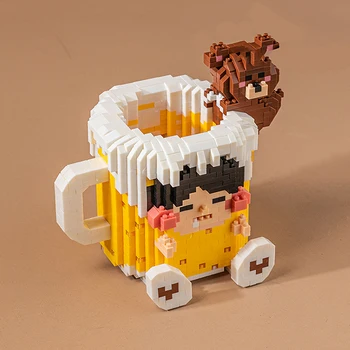Игрушка для детей Маленький медвежонок Мальчик Чашка для воды Креативный Практичный контейнер для ручки 3D Модель DIY Мини Алмазные блоки Кирпичи Строительство
