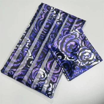 4 + 2 ярда африканская восковая шелковая ткань и атласная ткань с блестками атласная органза шелковые ткани для вечернего платья