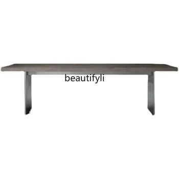  Мягкая роскошная ретро из массива дерева Конференц-стол Современный большой конференц-стол Креативный верстак