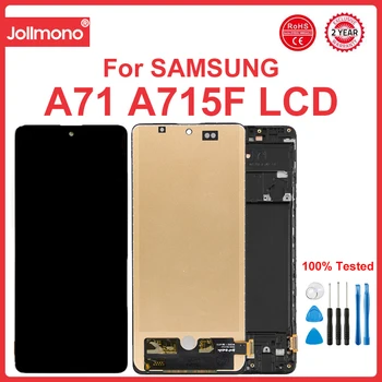 A71 Замена экрана дисплея, для Samsung Galaxy A71 ЖК-дисплей Цифровой сенсорный экран с рамкой для Samsung A71 A715 A715F