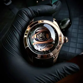 Роскошные пузырьковые часы Автоматические часы Мужчины 46 мм Механические наручные часы Homage Astronaut Ball Dial Часы Дизайнерский бренд KAFYASE