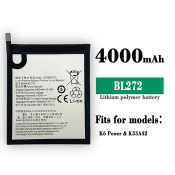 BL272 Высококачественный сменный аккумулятор для Lenovo K6 Power K33 A42 BL-272 Большая емкость 4000 мАч Встроенная новейшая Bateria