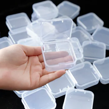 40 Упаковка Прозрачные контейнеры для хранения пластиковых бусин Коробка с откидной крышкой для мелких предметов, бриллиант, бусины (2,2X2,2X0,79 дюйма)
