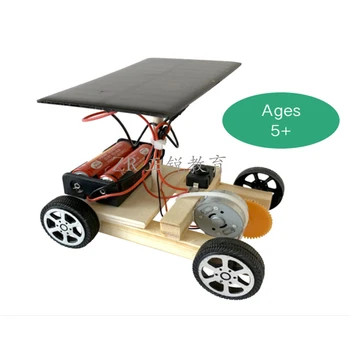 ZR Solar Car Builder Kit STEM Деревянная игрушка DIY Незаконченные деревянные научные эксперименты Наборы Развивающие игрушки DIY для детей Деревянное ремесло