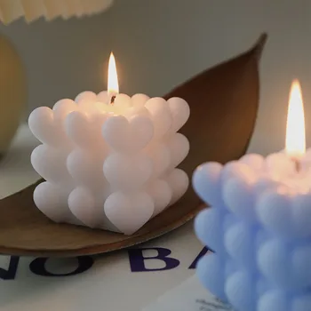 3D Love Cube Силиконовая форма для свечей DIY Шоколадное мыло в форме сердца Ароматерапевтический пластырь Инструмент для изготовления эпоксидной смолы Подарки на День святого Валентина