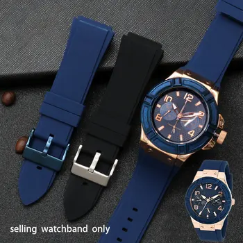 Резиновый ремешок для часов 22 мм Силиконовый браслет для часов синего цвета для часов g-uess Ремешок для брендовых спортивных часов Мужской ремень для часов