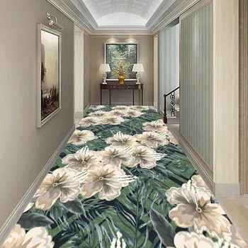 Марокканский цветок Ковры для гостиной Длинный коридор Ковры для прихожей Хрустальный бархат Нескользящий коврик для дверей Кухонный коврик для входа Коврик для спальни
