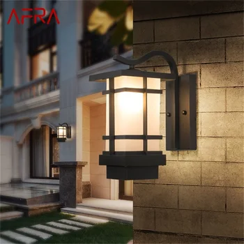 AFRA Современный светодиодный настенный светильник Открытый бра Водонепроницаемое освещение патио для крыльца Балкон Двор Вилла Проход