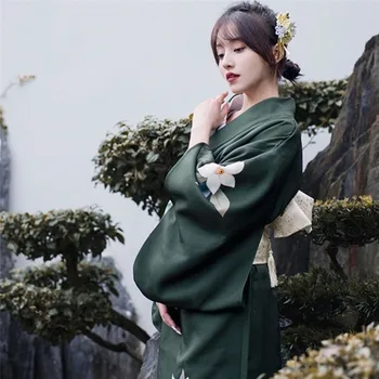 Новые японские кимоно женщины традиционные юката сценическое шоу костюм косплей хаори винтаж цветочный халат сцена маскарадная одежда вечернее платье
