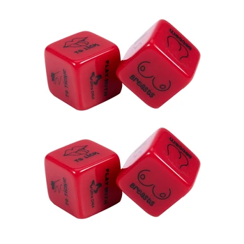 4 шт. 18 мм набор кубиков красный акрил клуб вечеринка секс азартные игры эротические кости игрушка пара новинка любовь смешное наказание подарочная игра