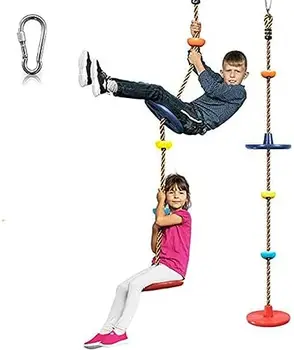 Качели на дереве - Двухдисковая веревка для скалолазания на открытом воздухе с платформами, карабином и 4-футовым ремнем для дерева - Аксессуары для игровых площадок - Mult
