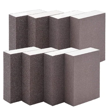 8Pack Шлифовальные губки Крупнозернистые шлифовальные блоки с зернистостью 60-220 Наждачная бумага с пеной для металла Полироль для дерева