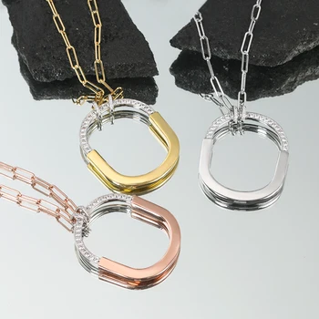 925 Серебряное высококачественное классическое роскошное кольцо ожерелье, подарок на годовщину подарок ко Дню святого Валентина AAAAA Циркон