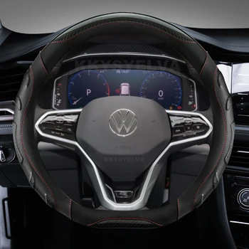 d Чехол на рулевое колесо автомобиля для VW Sharan Passat Caddy Touran Tiguan 2015-2021 2022 Teramont Atlas T-Roc T-cross 2017-2021