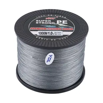 1.0 Номер линии Сверхпрочный 4-прядный 1000M Премиум PE Плетеная леска Lake Multifilament Wire Woven Thread