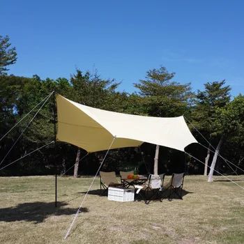 Снаряжение для кемпинга на открытом воздухе палатка для пикника дождь и солнце TC хлопчатобумажная ткань восьмиугольный навес для бабочек
