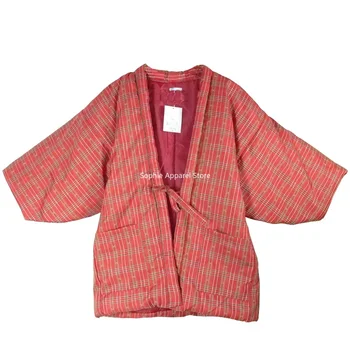 Традиционное кимоно Зимний кардиган Haori Теплый мягкий Yukata Femme Японская одежда Пижама Hanten Женское пальто Куртка Топы