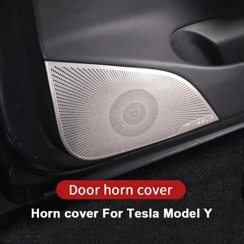  Крышка звукового сигнала для Tesla Model Y Дверь Передняя колонна Крыша Задний багажник Динамик Звуковая рамка Аудиопанель Декоративная модификация 2021-2023