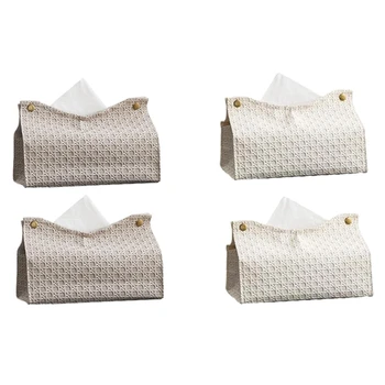  Бытовая гостиная Teapoy Стол PU Leather Fabric Box Nordic Simple Plain Paper Box