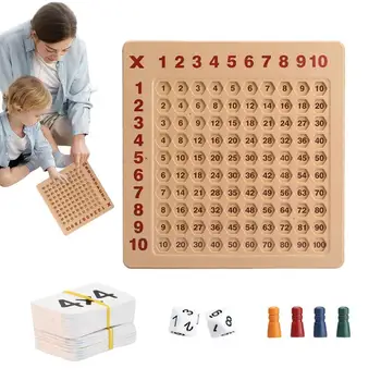  Таблица умножения Настольная игра Образовательная математическая настольная доска со 100 картами Веселые настольные игры для детей дошкольного возраста
