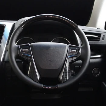 для Toyota Alphard Vellfire 30 2015-2019 Авто Углеродное волокно Крышка рулевого колеса Отделка Декора Рамки Наклейки Аксессуары