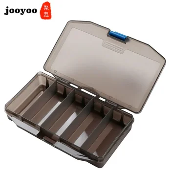 Jooyoo Пластиковая коробка для хранения рыбалки Коробка для рыболовных снастей Съемная приманка высокой емкости Черная водонепроницаемая рыболовная снасть 5 сетка