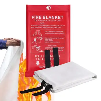  Противопожарное одеяло 1 м х 1 м из стекловолокна Огнестойкий огнестойкий защитный чехол для выживания в чрезвычайных ситуациях Пожарное аварийное убежище Тушение пожара