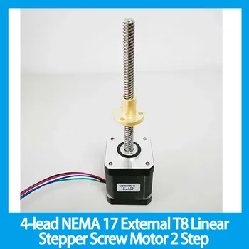 4-выводный NEMA 17 Внешний линейный шаговый винтовой двигатель T8 2-ступенчатый 110 мм Длина провода Nema17 48 мм Корпуса
