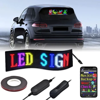  светодиодный матричный экран знак Bluetooth прокрутка доски объявлений Управление приложением Мягкая гибкая светодиодная панель Автомобильный дисплей для рекламы в магазине