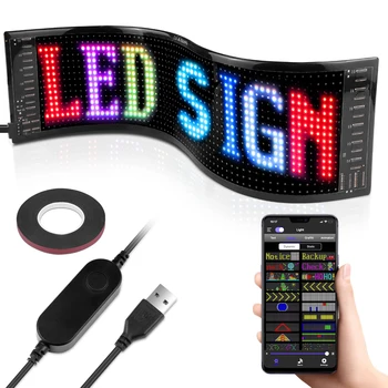 программируемый смарт-USB Светодиодные пиксели Матричный экран RGBIC Неоновая световая полоса Bluetooth Приложение Управление Автомобильная реклама Вывеска Текстовая анимация