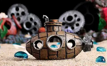 Смола Подводные украшения Украшения для аквариумов Аквариум Ландшафтный дизайн Поставка украшений Полая рыба Убежище для креветок Пещера