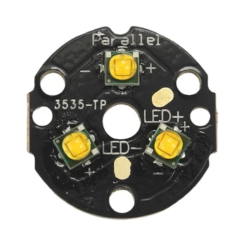 Тройной C35 Золотисто-желтый SMD 3535 LED на 20 мм DTP Медь MCPCB Параллельный 3 x светодиодный фонарик DIY Бусина
