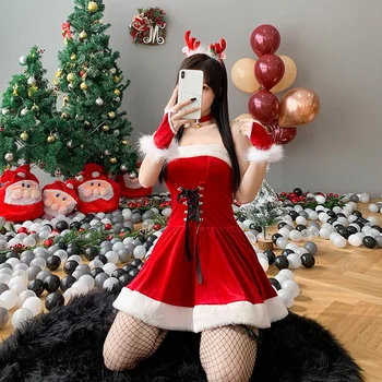 Сексуальный комплект нижнего белья, пижама, одежда оптом, прямая доставка, милая рождественская девочка кролик униформа искушение