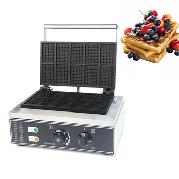 Коммерческий электрический Антипригарный 10шт вафельница квадратная Печь для торта Завтрак Бельгийская вафельница Машина Закуска Машина