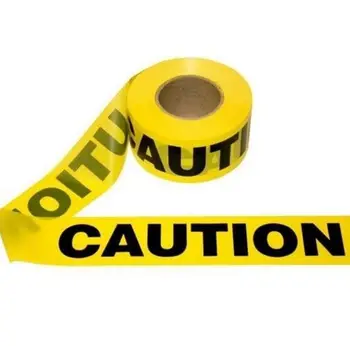 Предупреждение об опасности Изоляция PE Лента предупреждения о дорожном движении с желтым фоном и черными буквами для безопасности