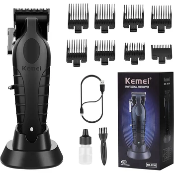 Kemei KM-2296 Профессиональная машинка для стрижки волос для мужчин Машина для стрижки волос с сиденьем Зарядное устройство Триммер для волос Машина для стрижки волос Машина для стрижки