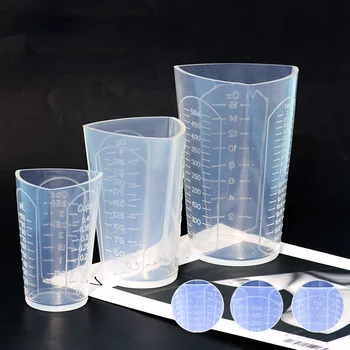 Эпоксидная форма, треугольный мерный стакан с высокой проницаемостью, силиконовая форма, 3 различных измерительных блока Набор для эпоксидной смолы и пресс-формы