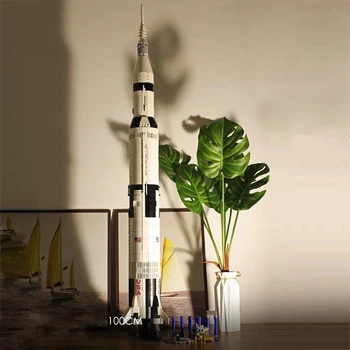 MOC Аполлон Сатурн V 92176 Строительные блоки Космическая ракета Серия идей Кирпичи Развивающие игрушки для детей Подарки на день рождения