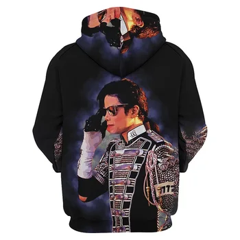 Michael Jackson Толстовка с капюшоном Мужская одежда 3D Поппинг Брейк-данс Принт Толстовки Женщины Harajuku Fashion Rock Y2k Пуловеры Толстовка с капюшоном