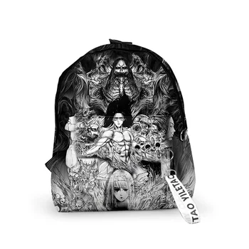 Популярная атака на титана Эрен Йегер Рюкзаки Школьные сумки для мальчиков / девочек Брелки для 3D-печати Оксфорд Водонепроницаемые Симпатичные Маленькие Рюкзаки